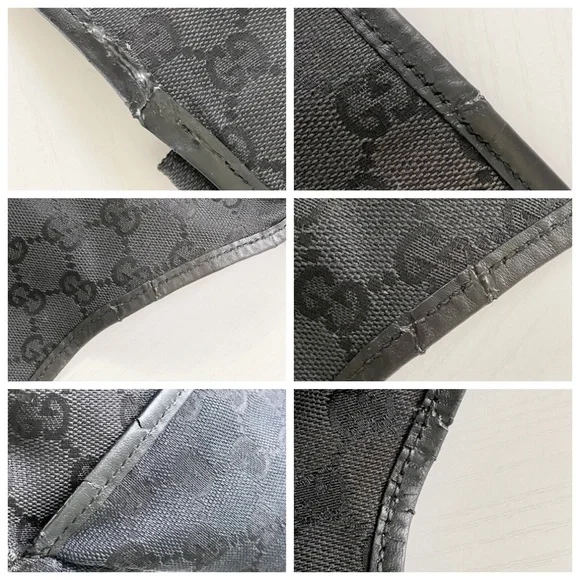 Gucci black monogram canvas and leather Y2K sling backpack bag - Picture 10 of 11